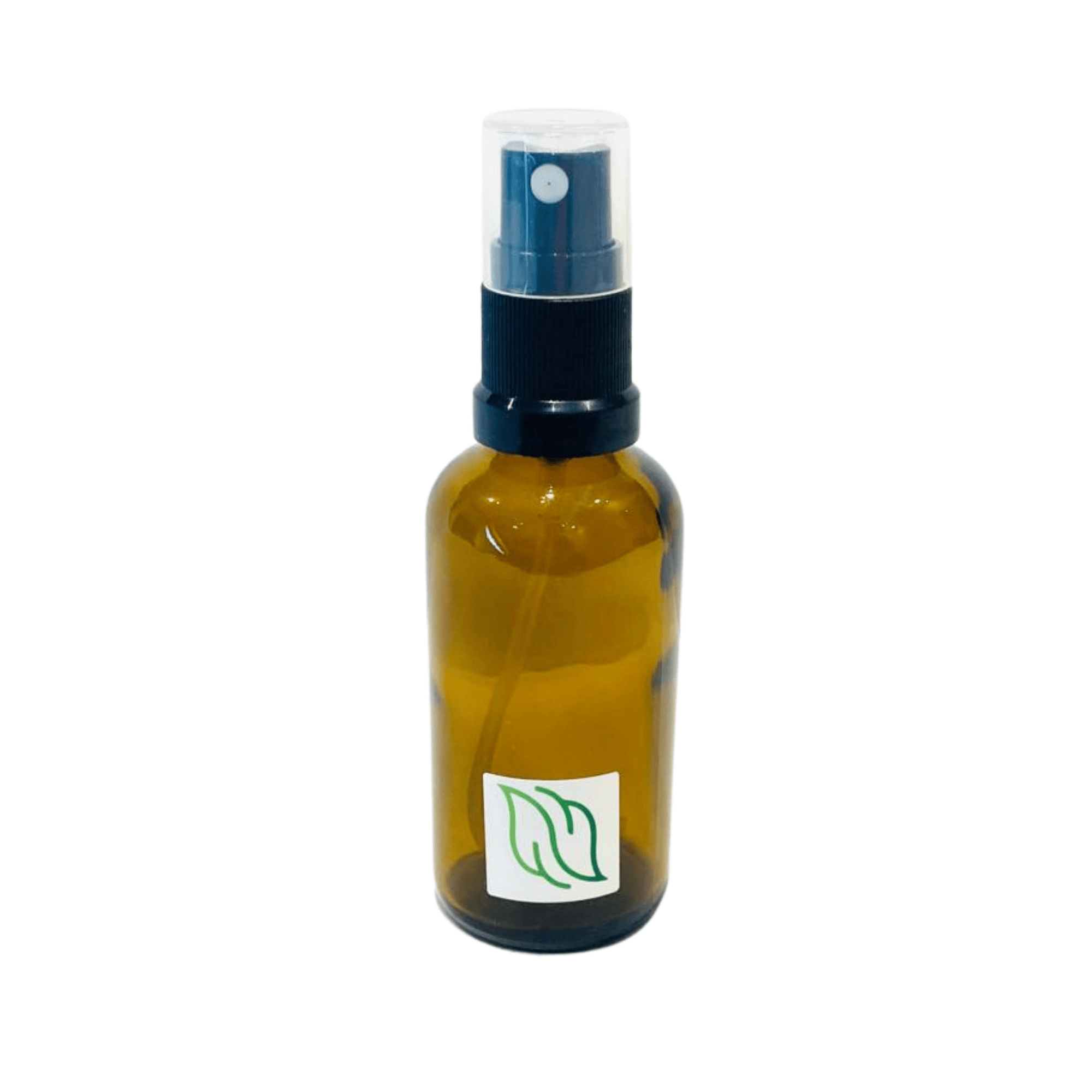 Brown glass bottle with spray head, content 50ml
